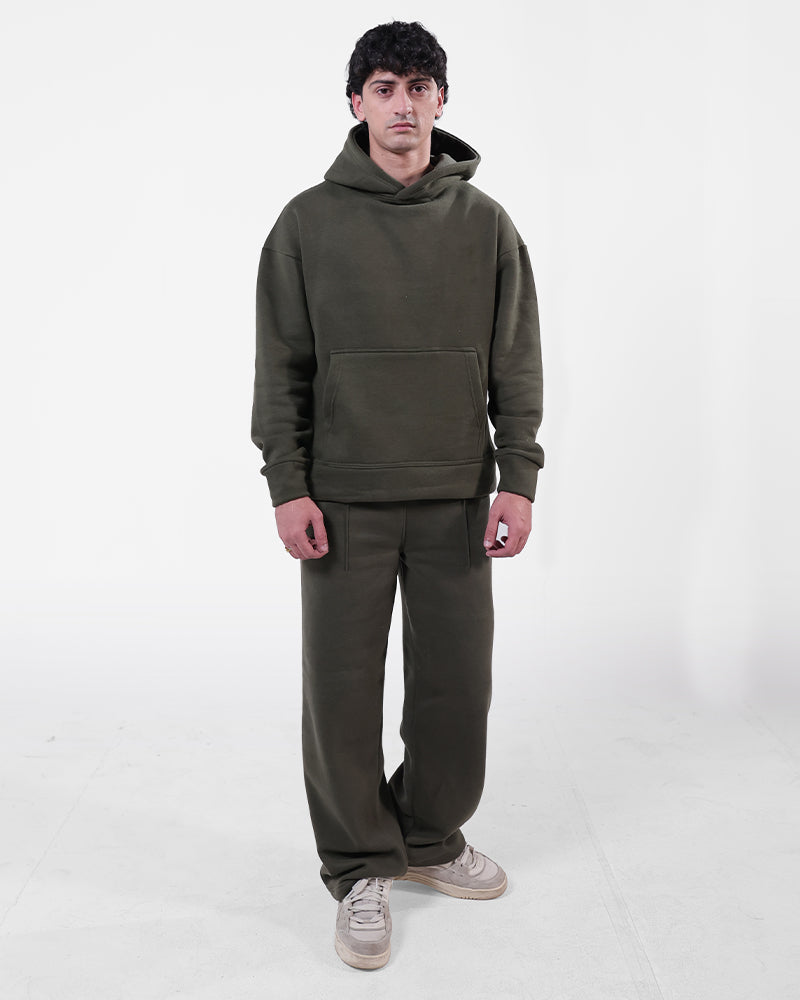 COZY STRAIGHT PANT - OLIVE GREEN