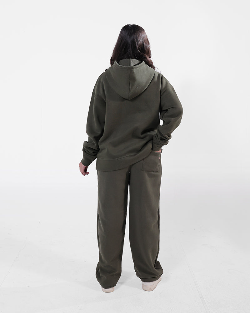 COZY STRAIGHT PANT - OLIVE GREEN