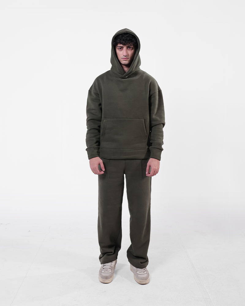 COZY STRAIGHT PANT - OLIVE GREEN